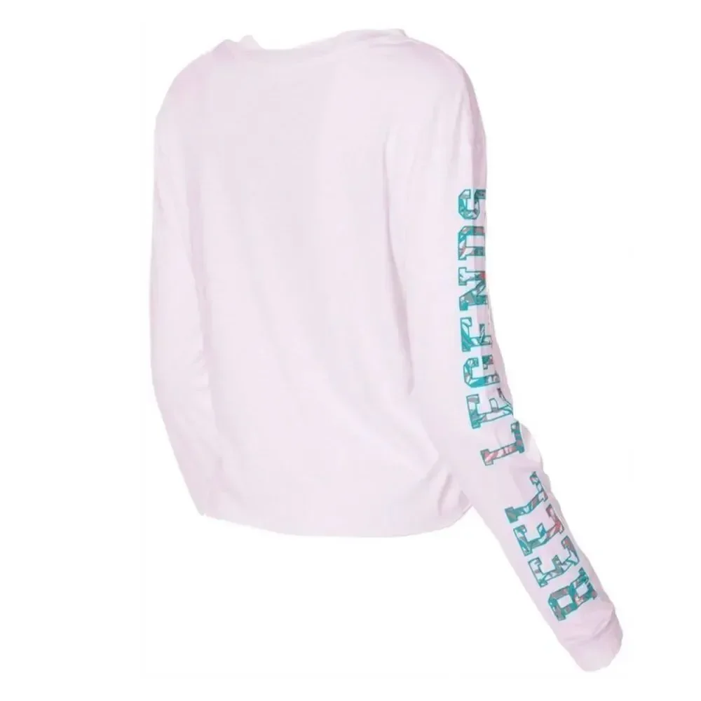 REEL LEGENDS Women’s XLARGE Logo Long Sleeve LIGHT PINK T-Shirt